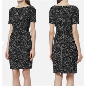 Reiss Janella Lace Overlay Knee Length‎ Shift Dress Womans 4 Whimsical Career